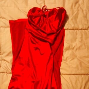 Elegant Red Satin Nightgown